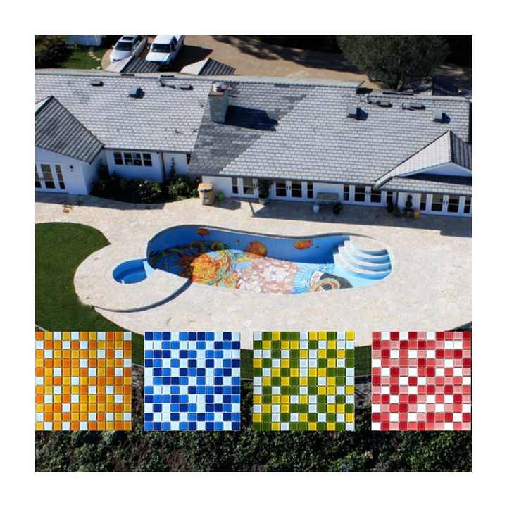 Bán tại xưởng Gạch mosaic sứ trang trí hồ bơi Gạch mosaic gốm cho trong nhà ngoài trời