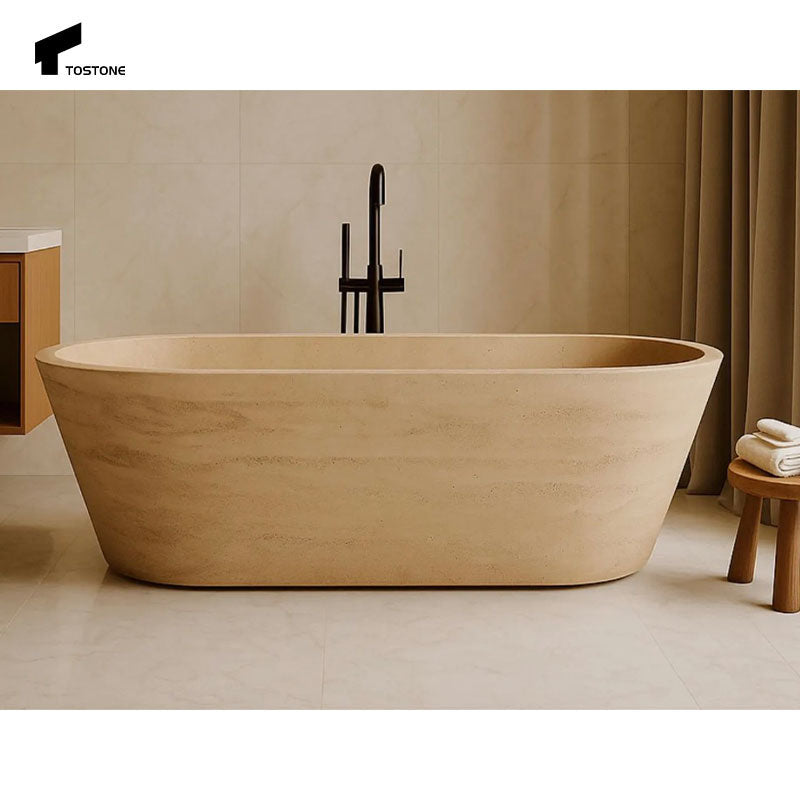 Bồn tắm Tostone Oval Travertine - Sang trọng và Tinh tế