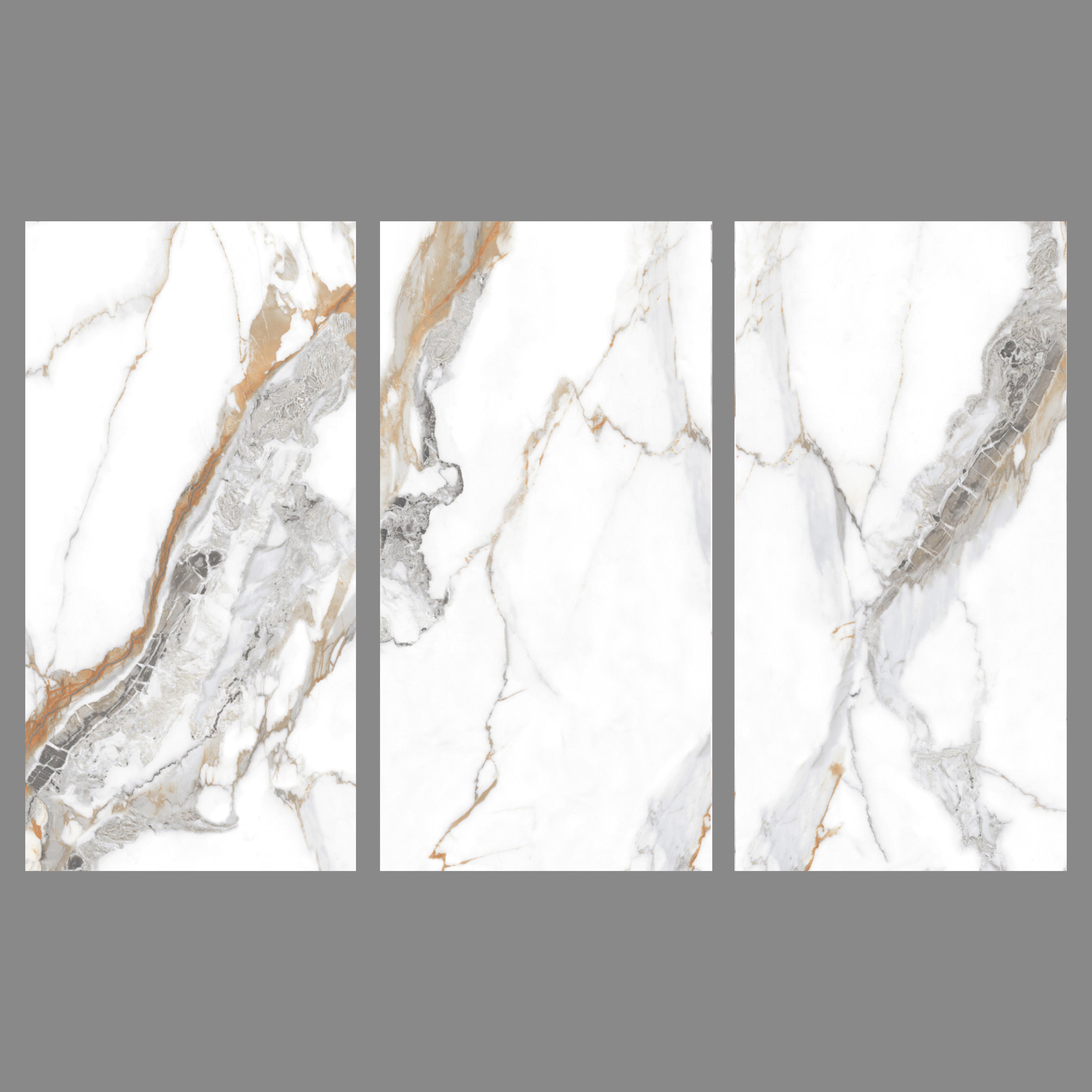 Gạch Đá Cẩm Thạch Trắng Đánh Bóng 1200x600 Dùng Cho Tường Và Sàn Phòng Tắm, Bán Buôn Gạch Trang Trí Tường Sàn Màu Trắng Vân Xám