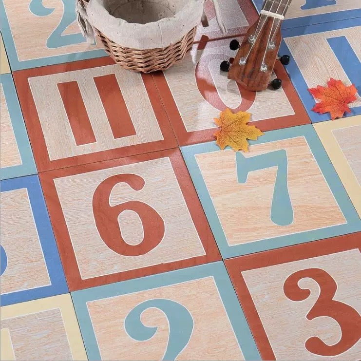 Gạch Gốm Sứ 8mm Họa Tiết Số, Chữ Cái Và Hoa Dùng Ốp Tường Và Làm Chỉ Viền Nội Thất Cho Nhà Trẻ, Phòng Trẻ Em, Phòng Khách, Phòng Tắm