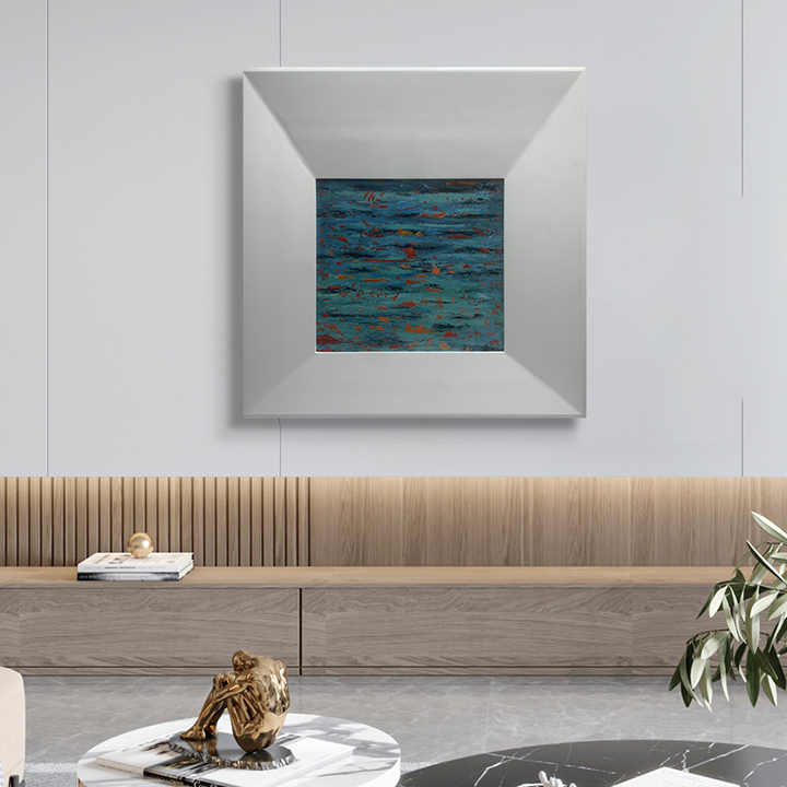 JZHome Decor Khung gỗ lớn Cá 3D Tác phẩm nghệ thuật thủ công Cá Koi Tranh sơn dầu vẽ tay