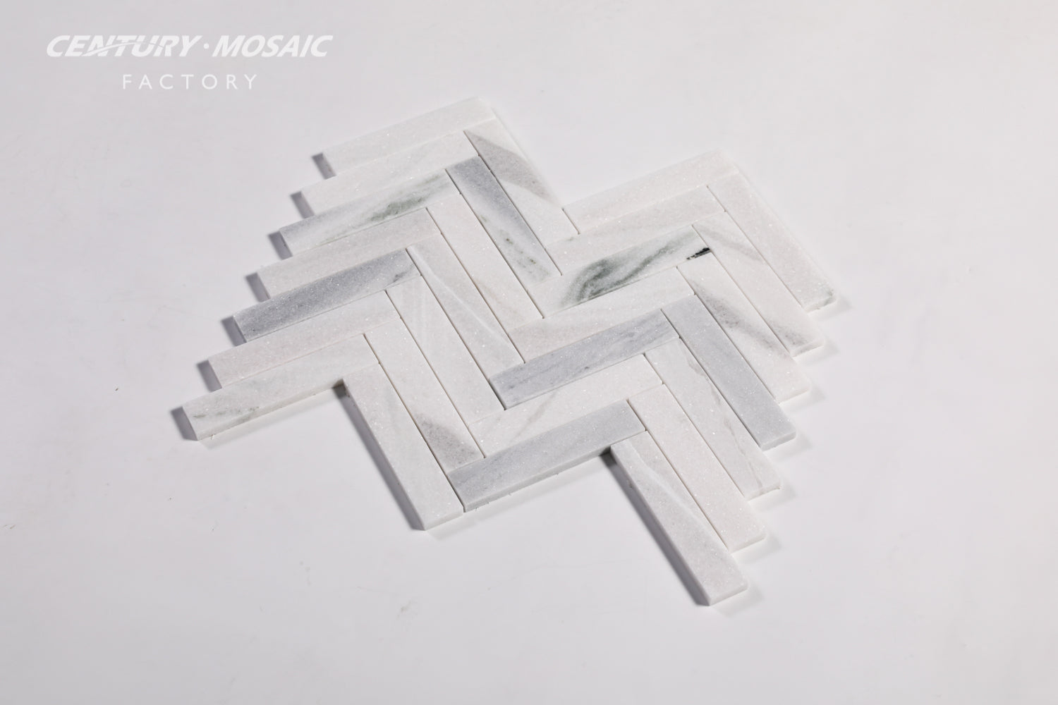 Centurymosaic Bán Buôn Gạch Mosaic Đá Cẩm Thạch Lasa Bianco Trắng Bóng Kiểu Phím Đàn Piano Mới