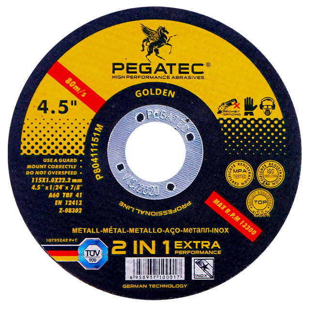Đĩa cắt PEGATEC 125mm 4,5&quot; 115X1X22 có gia cố bằng sợi thủy tinh
