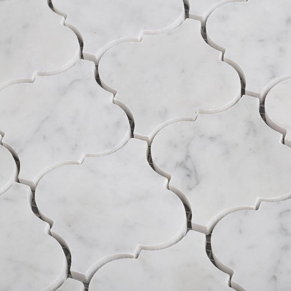 BOTON STONE Gạch Mosaic Đá Cẩm Thạch Carrara Trắng Ý Hình Lồng Đèn Ốp Tường
