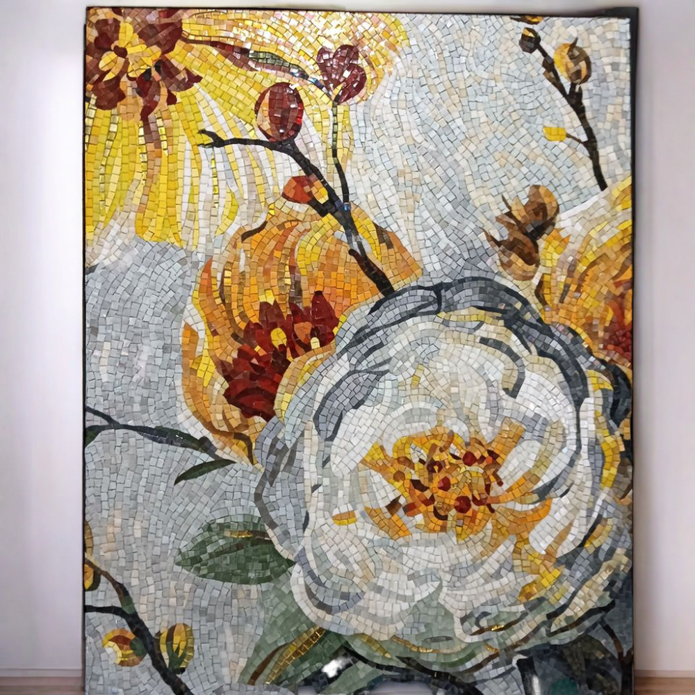 Tranh khảm kính nghệ thuật thủ công hiện đại sang trọng trang trí tường phòng tắm, khách sạn hoặc nhà ở