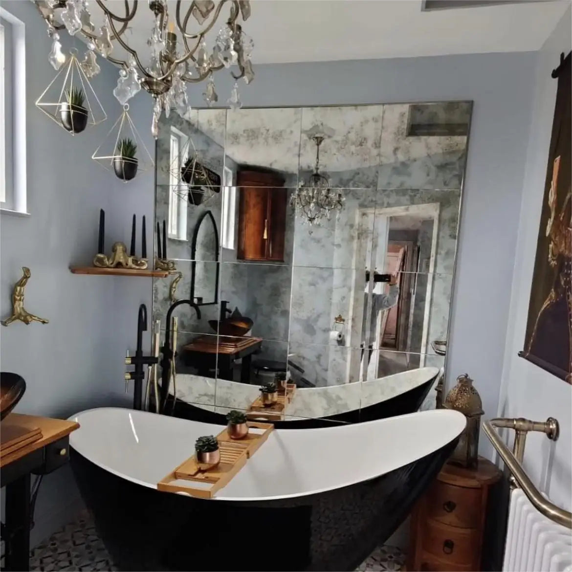 Gương Nghệ Thuật Xanh Cổ Điển Phong Cách Trung Quốc