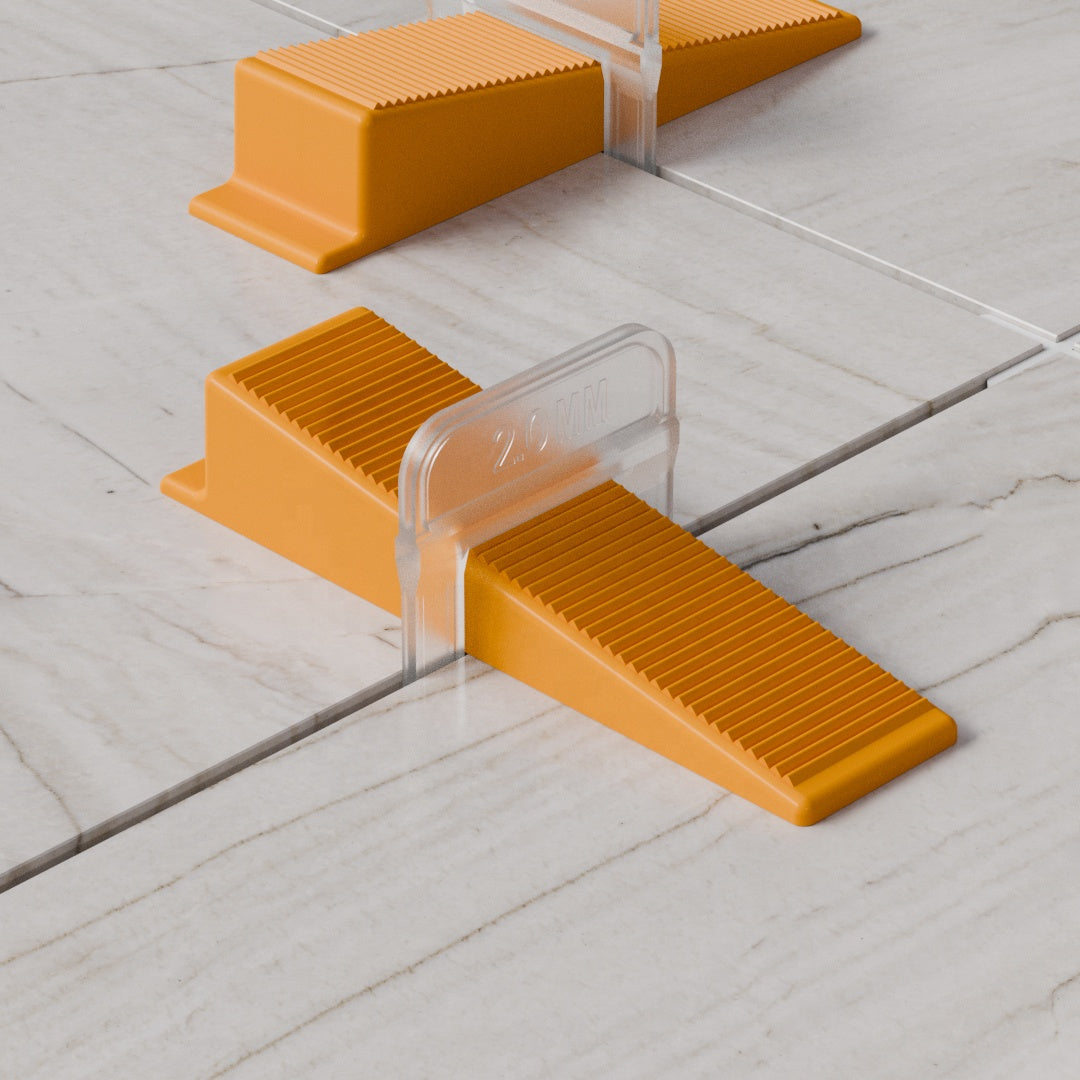 Kẹp cân bằng gạch nhựa 1.5mm kèm dụng cụ chuyên dụng, có thể tái sử dụng