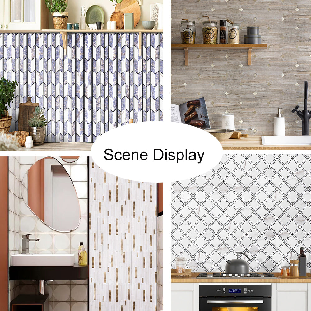 Gạch Mosaic Nhôm Tự Dính Dán Bóc Tháo Rời Được, Hình Lục Giác Nhiều Màu, Dùng Cho Tường, Sàn và Ốp Bếp