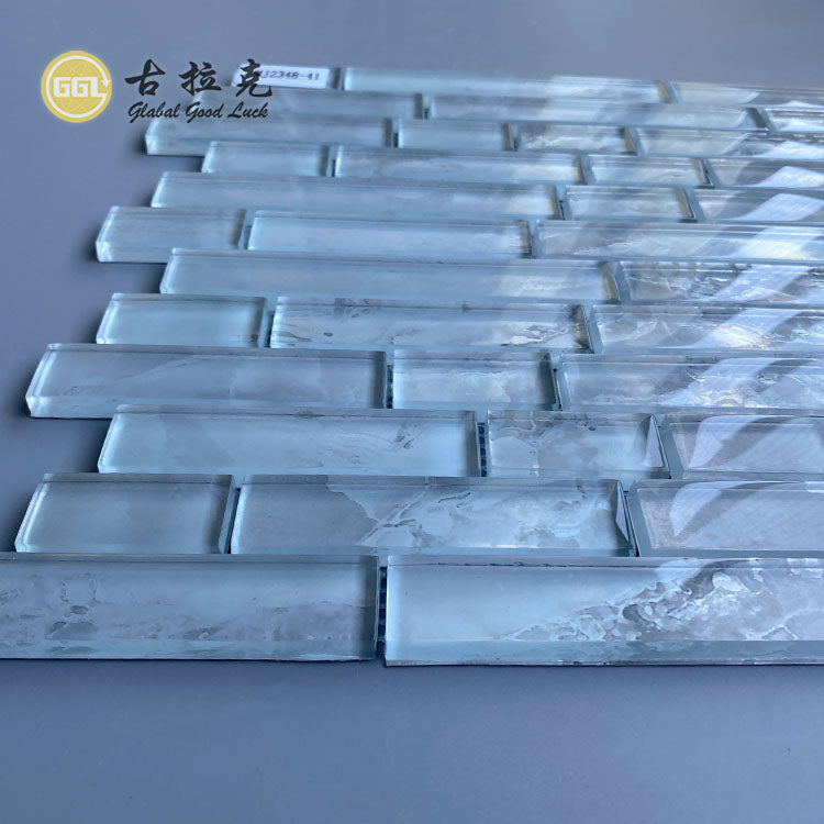 Gạch Mosaic Kính Pha Lê Dạng Gạch Màu Trong Suốt