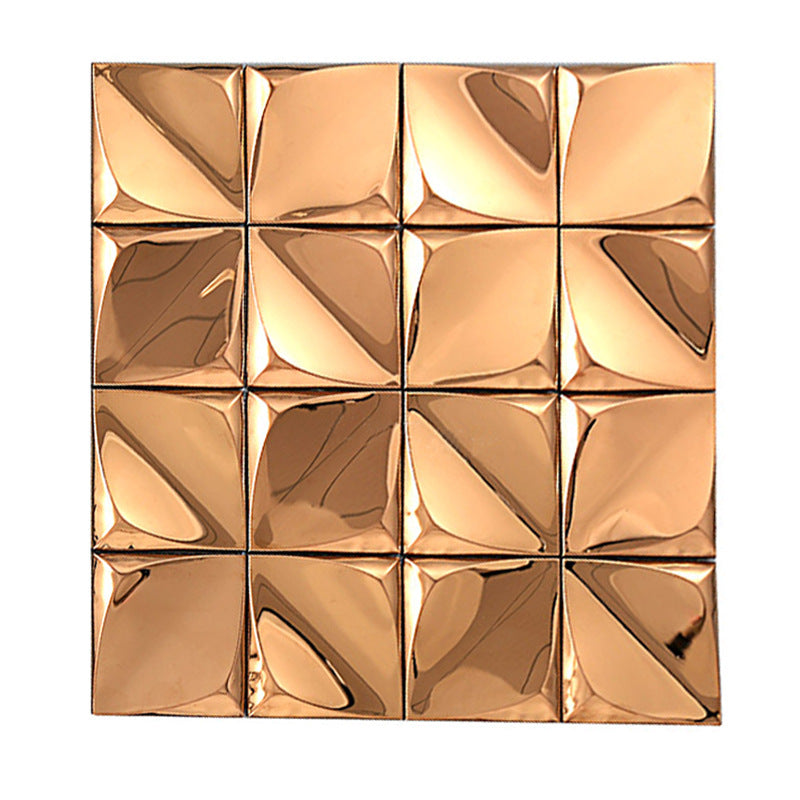 Gạch Mosaic Thép Không Gỉ 3D Họa Tiết Hình Học cho Bếp Hiện Đại, Phòng Tắm, Tường Gương, Bàn và Studio KTV của Người Nổi Tiếng Trên Mạng