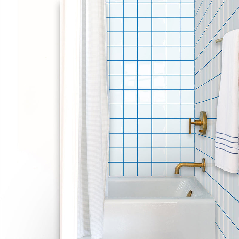 Decal 3D Gạch Lưới Xanh Dán Tường Bếp Chống Nước