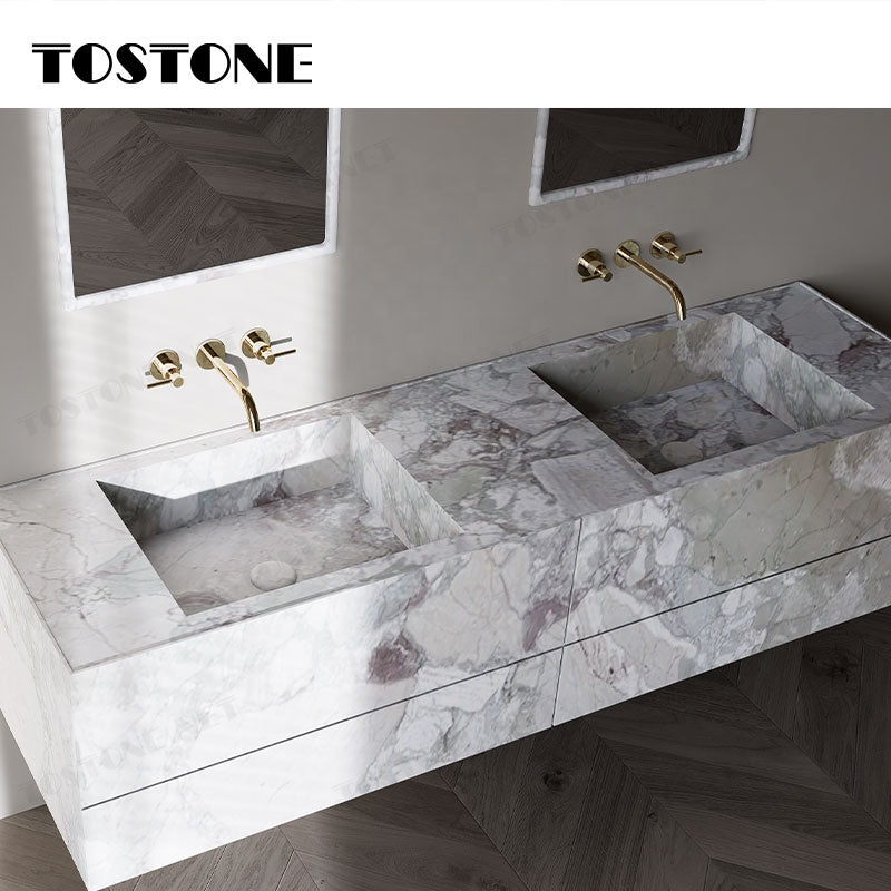 Tostone Bàn trang điểm đá cẩm thạch Monet sang trọng, bền bỉ, cao cấp