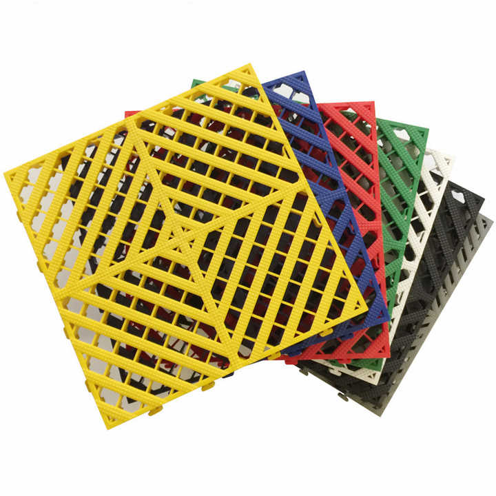 Gạch lưới sàn nhà để xe bằng nhựa PP nhiều màu 40*40*3cm cho khách sạn, trường học, căn hộ, sân trong, rửa xe