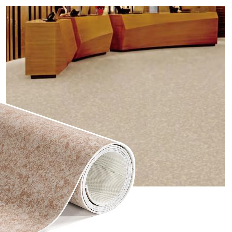 DEMAX Modern Sàn cuộn PVC dày 1.2mm-3mm chống mài mòn, chống trượt cho các tòa nhà có lưu lượng giao thông cao, thiết kế đồ họa dễ dàng