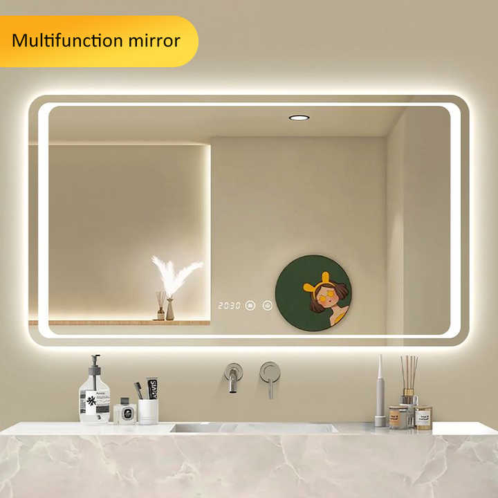 Gương phòng tắm sang trọng Thiết kế thông minh Cảm ứng đèn LED Chống sương mù Gương phòng tắm Gương hai chiều