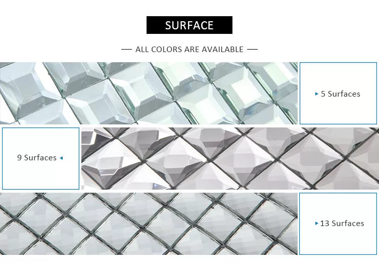 Mosaic Vuông Kính Trang Trí Họa Tiết Chất Lượng Cao Ốp Tường
