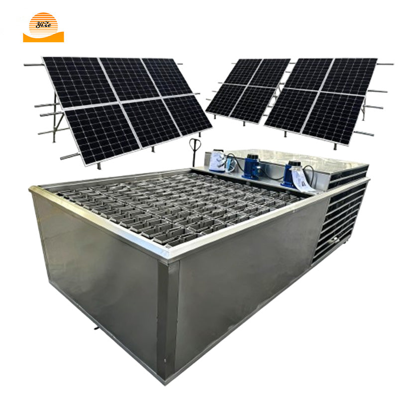 Máy làm đá khối/cây 1000kg và đá viên, làm mát bằng không khí, có tấm pin năng lượng mặt trời