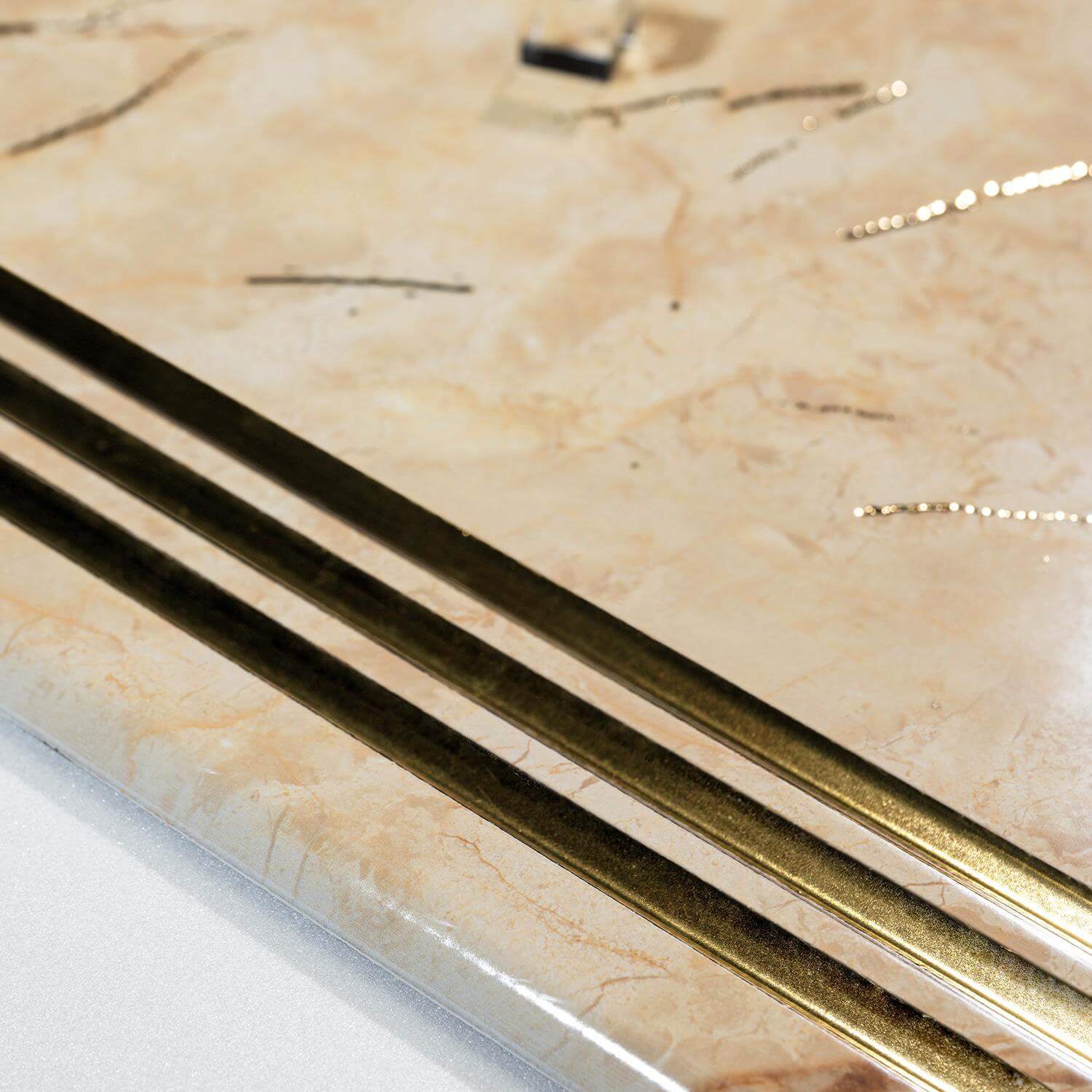 Gạch Chịu Lửa Men Đá Cẩm Thạch Đánh Bóng Mạ Vàng Cao Cấp 480x1200 Chống Trượt Thiết Kế Hiện Đại Dành Cho Bậc Cầu Thang Trong Nhà Trường Học