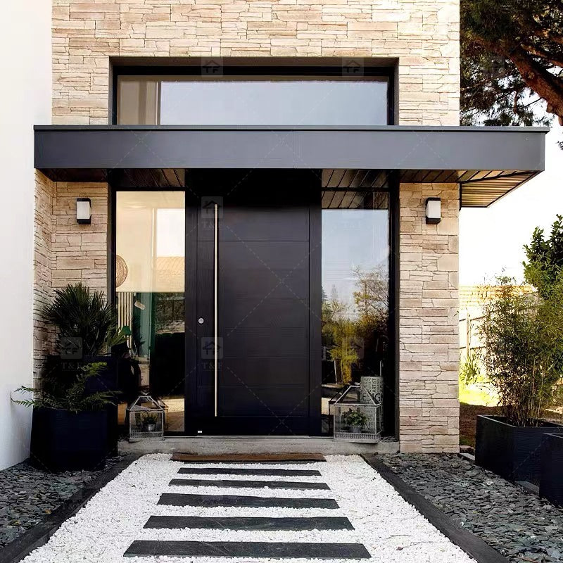 Cửa Chính Nhôm An Ninh Hoàn Thiện Chống Thấm Nước Phong Cách Hiện Đại Tối Giản