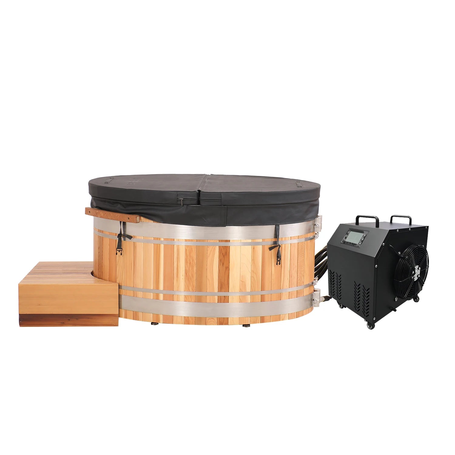 Bồn Tắm Lạnh Gỗ Cedar Đỏ Giải Nhiệt Vỏ Cách Nhiệt Đen