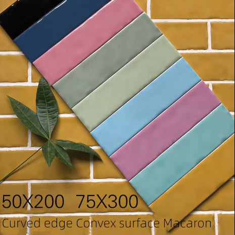 Gạch ốp tường sứ tráng men 65*265mm Thiết kế hiện đại, gốm hồng kiểu subway dài, dùng cho gạch dự án phòng tắm, nhà bếp, nhà hàng, khách sạn.