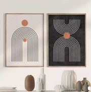 JZ Home Decor Nghệ thuật treo tường Canvas tối giản Bắc Âu In Giclee Tác phẩm nghệ thuật Bohemian Tranh trừu tượng hình học Boho