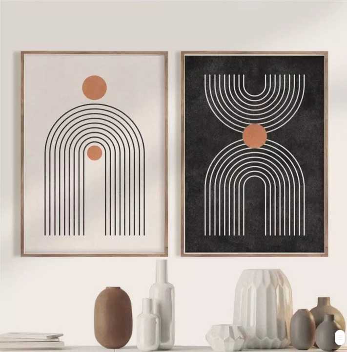 JZ Home Decor Nghệ thuật treo tường Canvas tối giản Bắc Âu In Giclee Tác phẩm nghệ thuật Bohemian Tranh trừu tượng hình học Boho