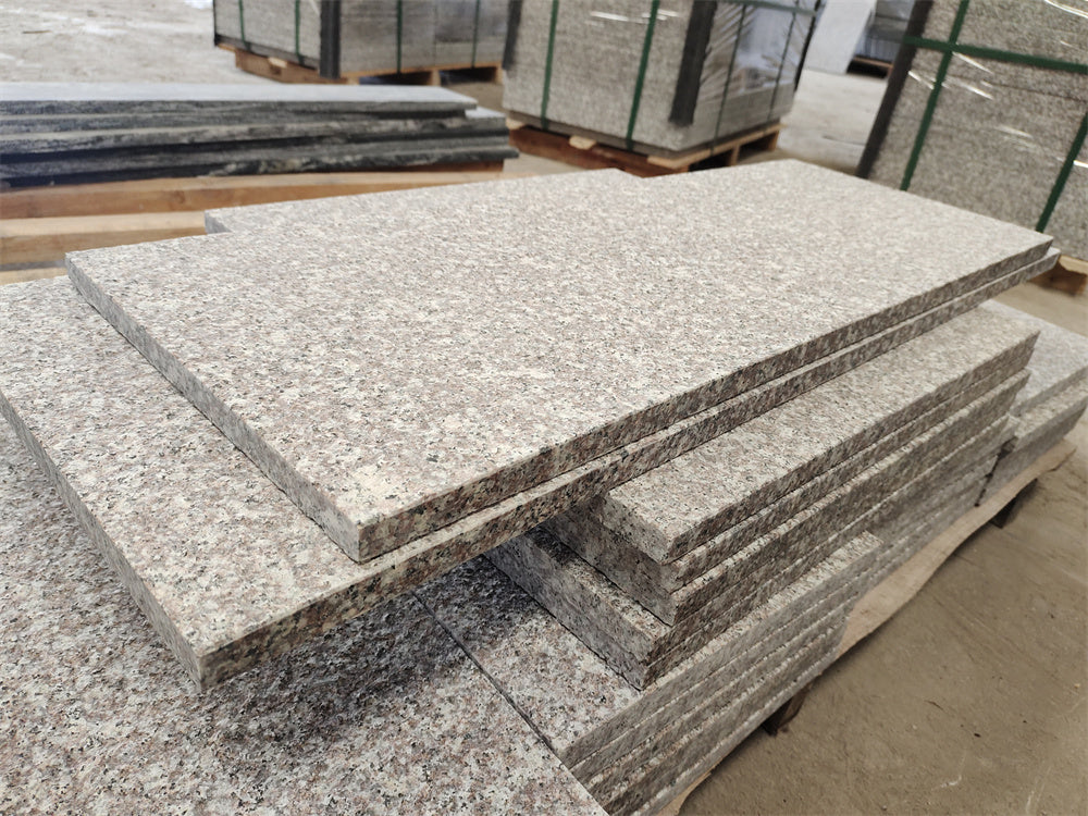 Gạch ốp lát bề mặt khò nhám đá Granite G664 Hồng Rosa phong cách truyền thống Trung Quốc dùng cho trang trí ngoại thất