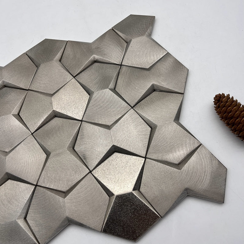 Gạch Mosaic Kim Loại 3D Màu Vàng Phong Cách Mới Phổ Biến Dành Cho Gạch Ốp Tường