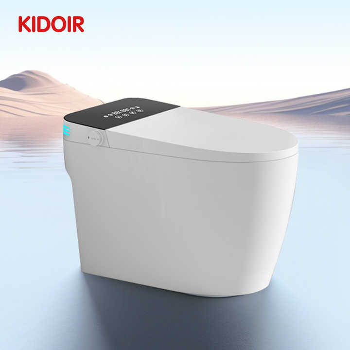 Bồn cầu thông minh lắp sàn bằng sứ điện tử tự xả, bồn cầu thông minh có hệ thống sưởi bệ ngồi