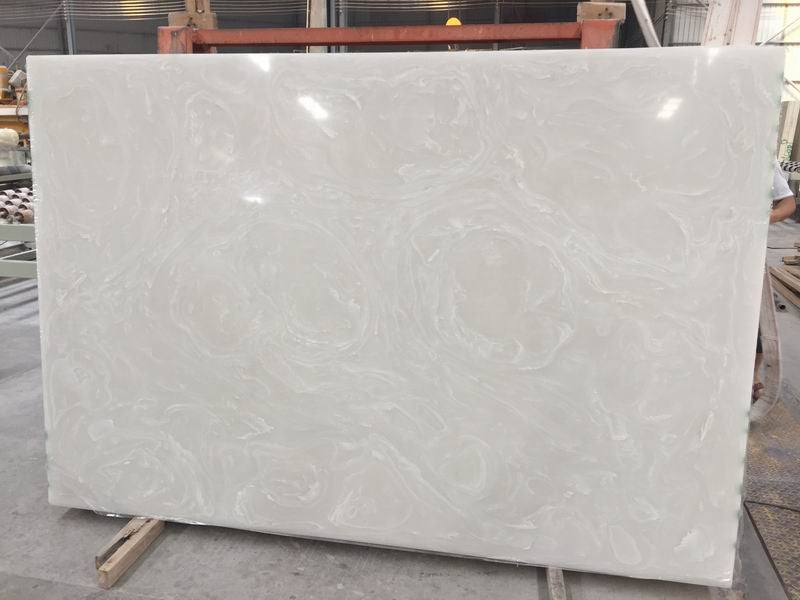 Tấm phiến đá cẩm thạch Onyx trắng đánh bóng Sang trọng Hiện đại dùng cho Sàn trong suốt, Tòa nhà văn phòng, Thiết kế đồ họa ngoài trời, Tấm lớn