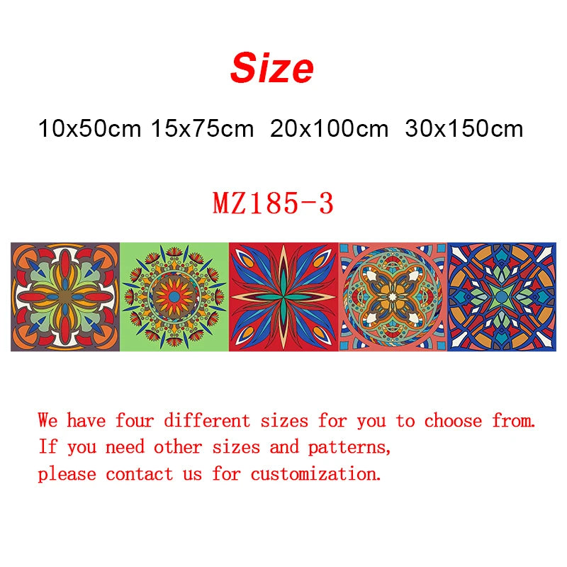 Gạch Dán Trang Trí Mandala Đa Màu Sọc Dán Tường Chống Thấm