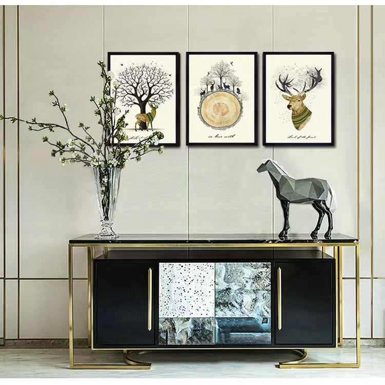 E WECIAL Tranh Đĩa Gốm Sứ Nung Nhiệt Độ Cao, Trang Trí Gạch Men, Tranh Treo Tường Phong Cách Rừng Bắc Âu Đơn Giản El