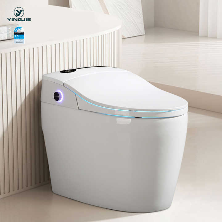 Bồn cầu điện tử Nhật Bản hình vuông tự động, bồn cầu gốm sứ một khối N – Daisan Store