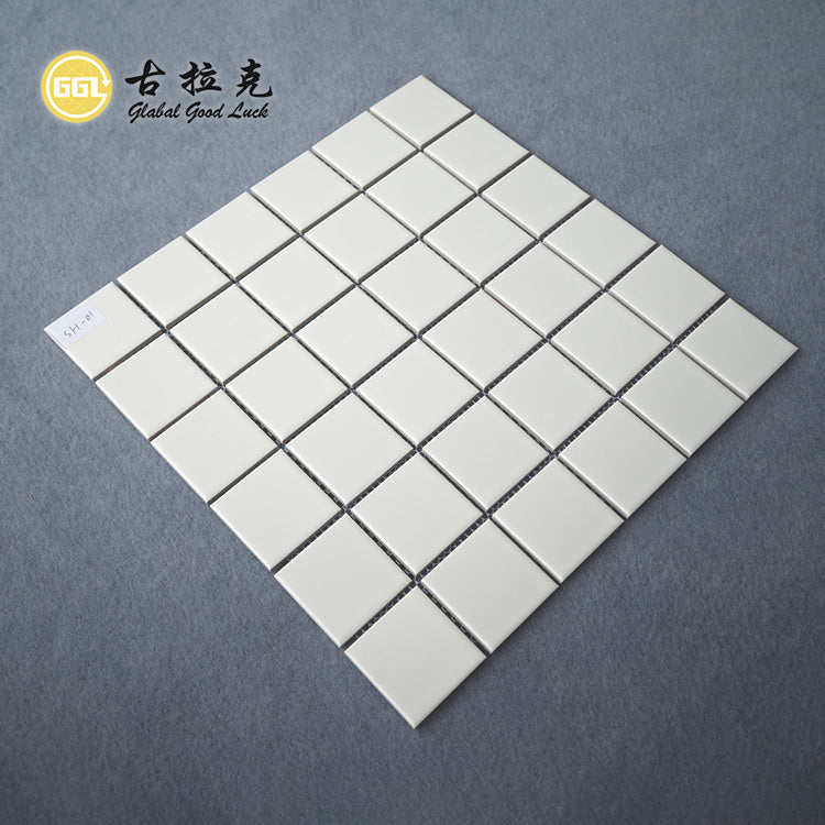 Gạch Mosaic Gốm Sứ Hình Vuông 2x2 Trắng Đẹp Dành Cho Thiết Kế Nhà, Trang Trí Phòng, Trang Trí Tường & Sàn