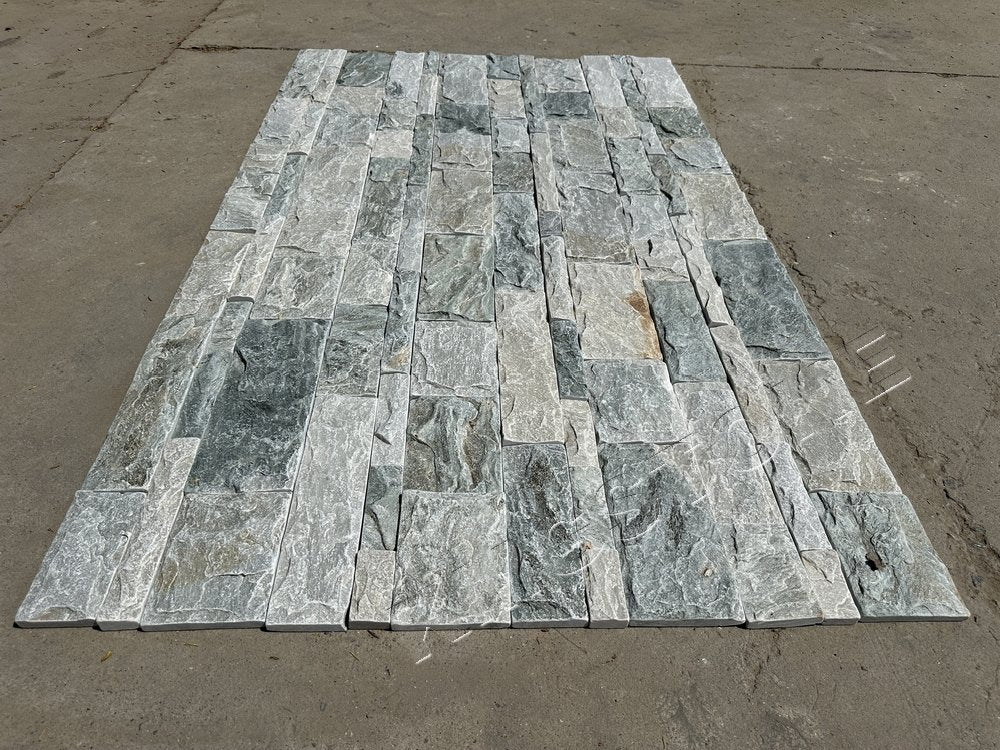 Hàng mới về: Tấm veneer đá Quartzite vân nấm xám nhạt bền, kháng axit, thiết kế hiện đại, tự nhiên, cắt theo kích thước