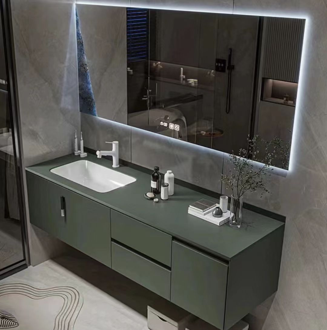 Bàn cà phê đá cẩm thạch xanh ô liu, đá nung kết