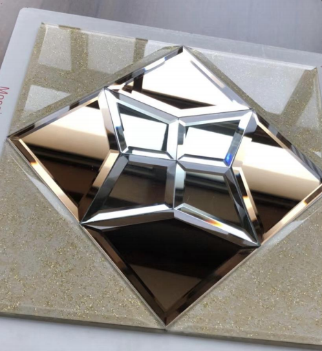 Gạch Mosaic Kính 3D Lấp Lánh Bề Mặt Không Đều Dùng Cho Tường Nền Bếp Gạch Mosaic