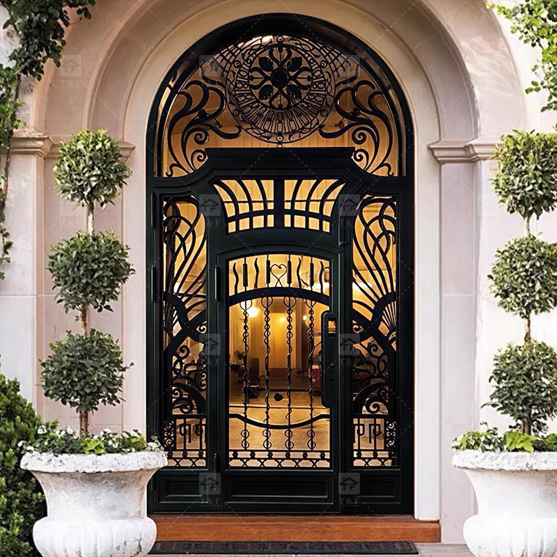 Cửa Chính Đôi Sắt Rèn Sang Trọng Thiết Kế Mới