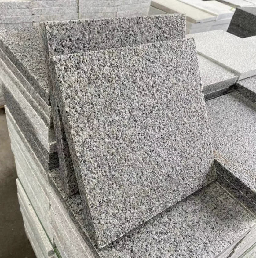 Gạch lát đường chống trượt đá granite xám đen