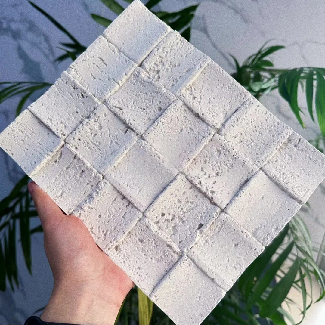 Gạch Đá Sét Cải Tiến Mosaic Travertine Bền Vân Nổi 3D
