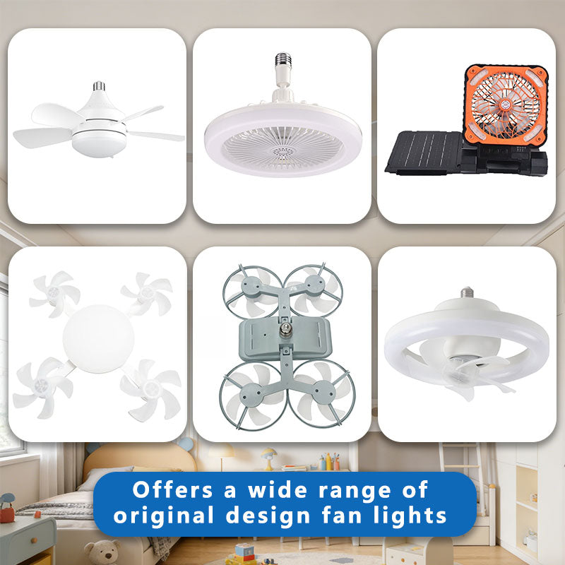 Quạt trần đèn LED hiện đại, điều khiển từ xa, điều chỉnh 3 tốc độ, 4 cánh, kiểu drone, gắn vít, bố cục Agi32