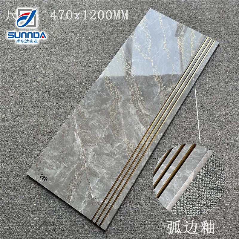 Gạch sứ tráng men bóng, lát nền và bậc cầu thang, cạnh mài thẳng, bề mặt mạ vàng bóng loáng, chất lượng tùy chỉnh Foshan