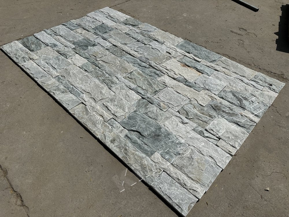 Hàng mới về: Tấm veneer đá Quartzite vân nấm xám nhạt bền, kháng axit, thiết kế hiện đại, tự nhiên, cắt theo kích thước