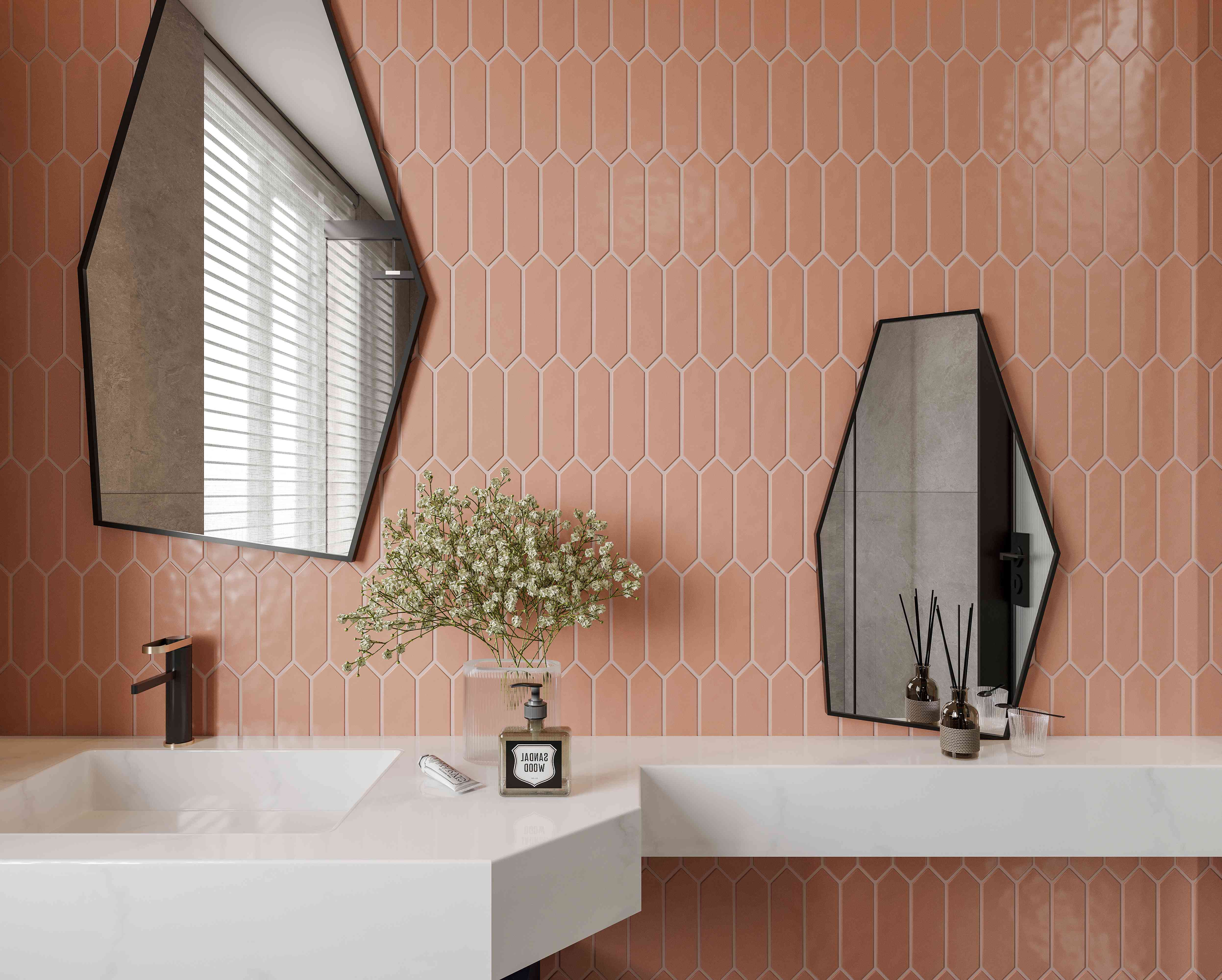 Gạch mosaic ốp tường ceramic xanh lam cho tường bếp khách sạn, gạch lát sàn vitrified tráng men giá sỉ rẻ, phong cách mộc mạc.