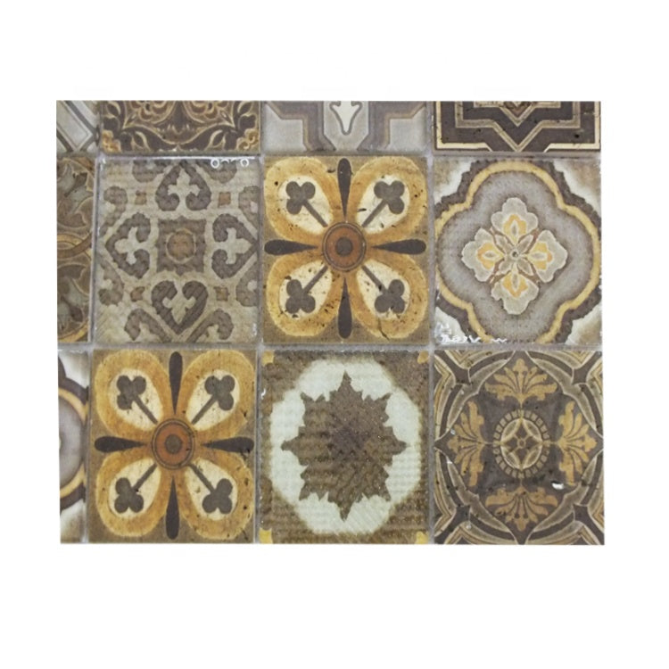 Mosaic thủy tinh gắn lưới họa tiết men đá cẩm thạch đẹp bán chạy nhất