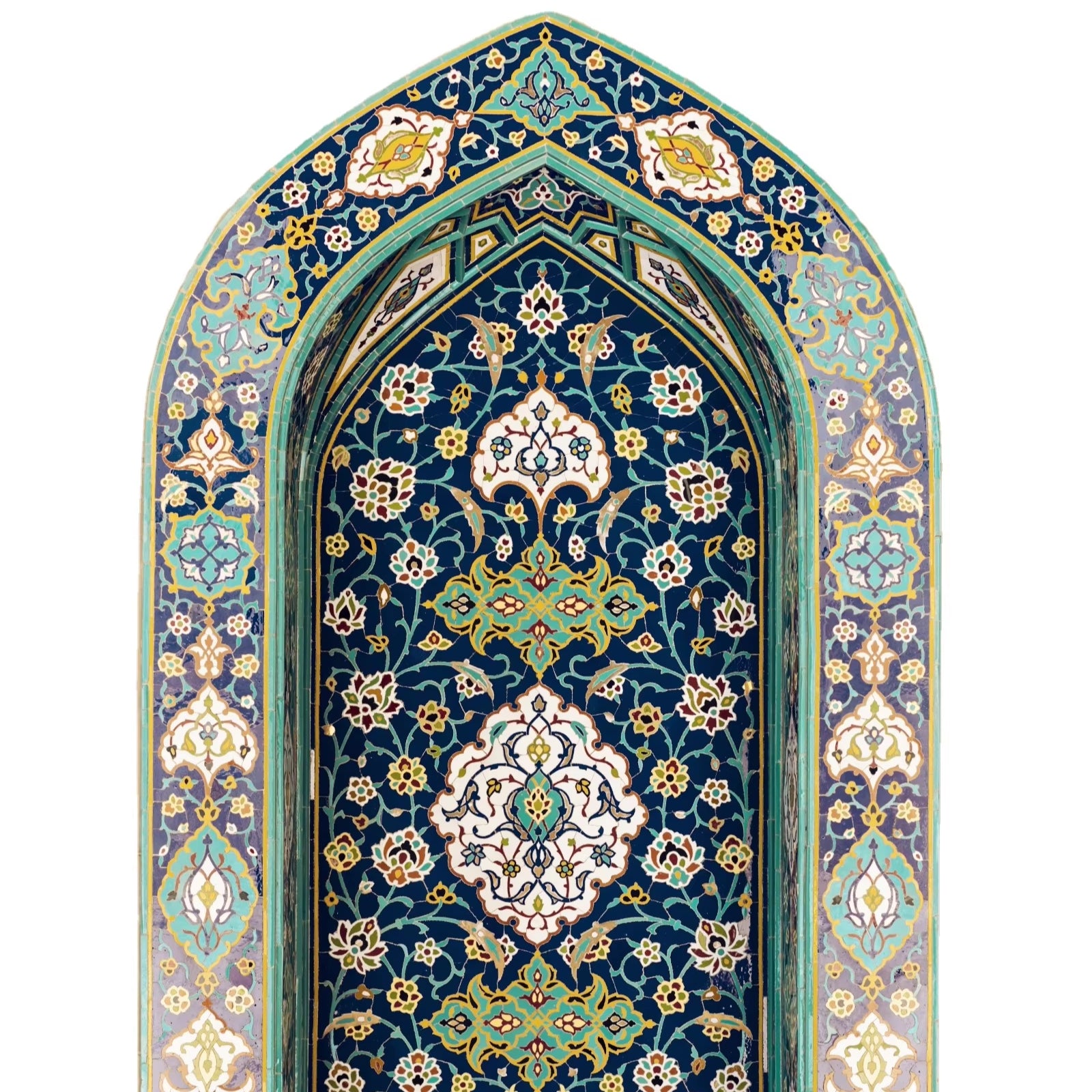 Tấm gạch men Hồi giáo 5x5 thủ công họa tiết tùy chỉnh, dùng để trang trí tường nội và ngoại thất làm đường viền