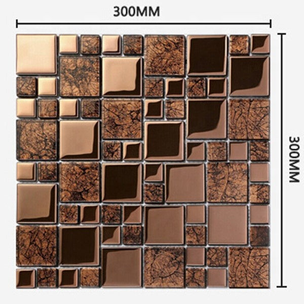 Gạch Mosaic Kính Màu Vân Gỗ Hiện Đại Cho Tường Nội Thất