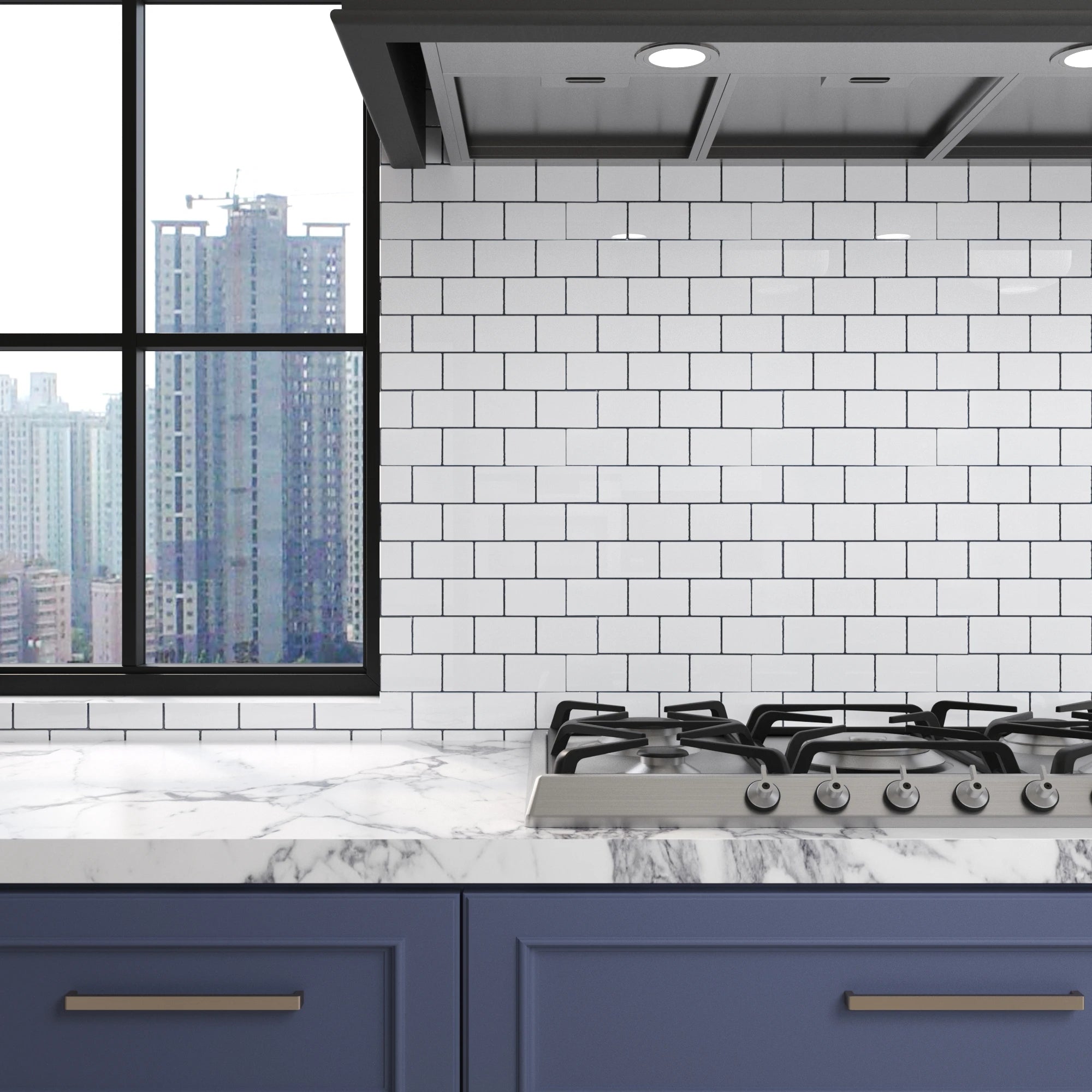 Gạch Dán Tường Jeedeson Trắng Đen Tự Dính 10 Tấm Eco