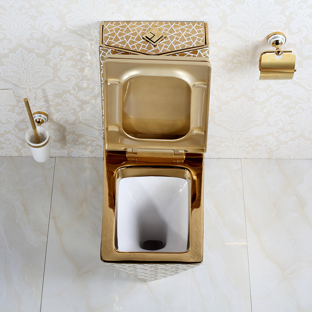 Bồn Cầu Nhật Liền Khối Mạ Vàng Kim Cương Cao Cấp